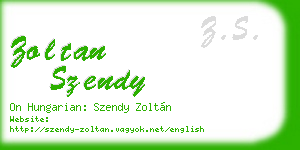 zoltan szendy business card