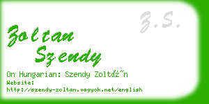 zoltan szendy business card